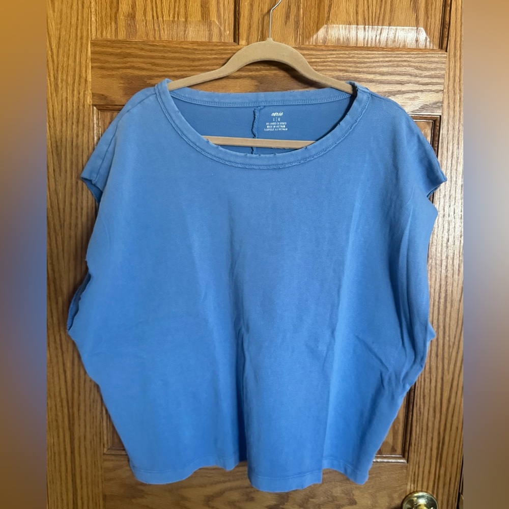 Aerie Blue Dolman Sleeve Muscle Tee - Large